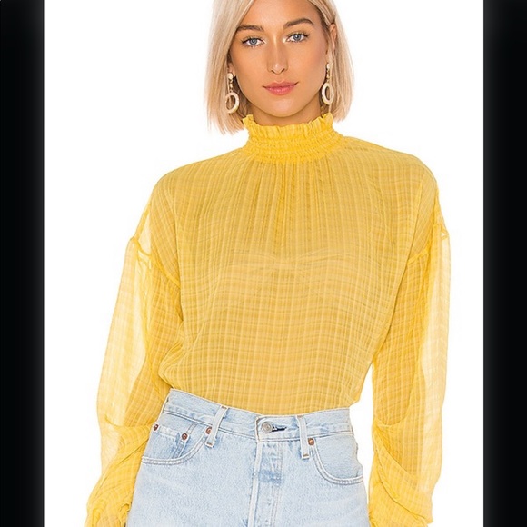 House of Harlow 1960 Tops - House of Harlow 1960 sheer yellow top